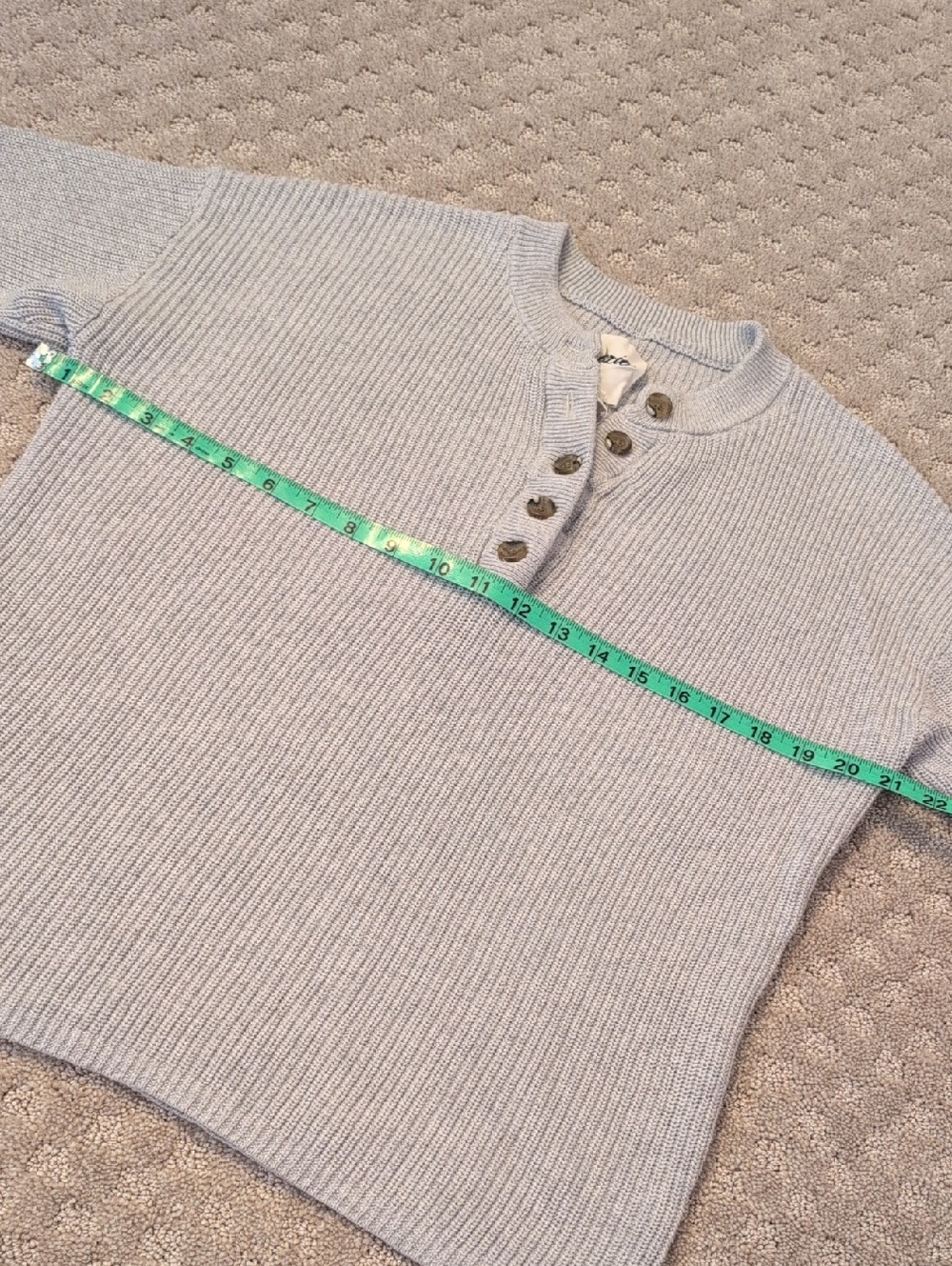 Aerie Gray 100% Cotton Henley Sweater - Picture 6 of 8